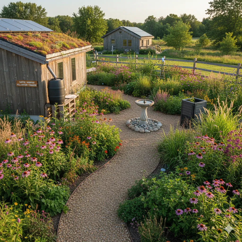 Eco-friendly garden with native plants